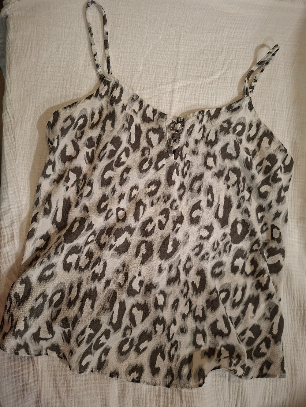 Women’s Grey Leopard Print Spaghetti Strap Cami